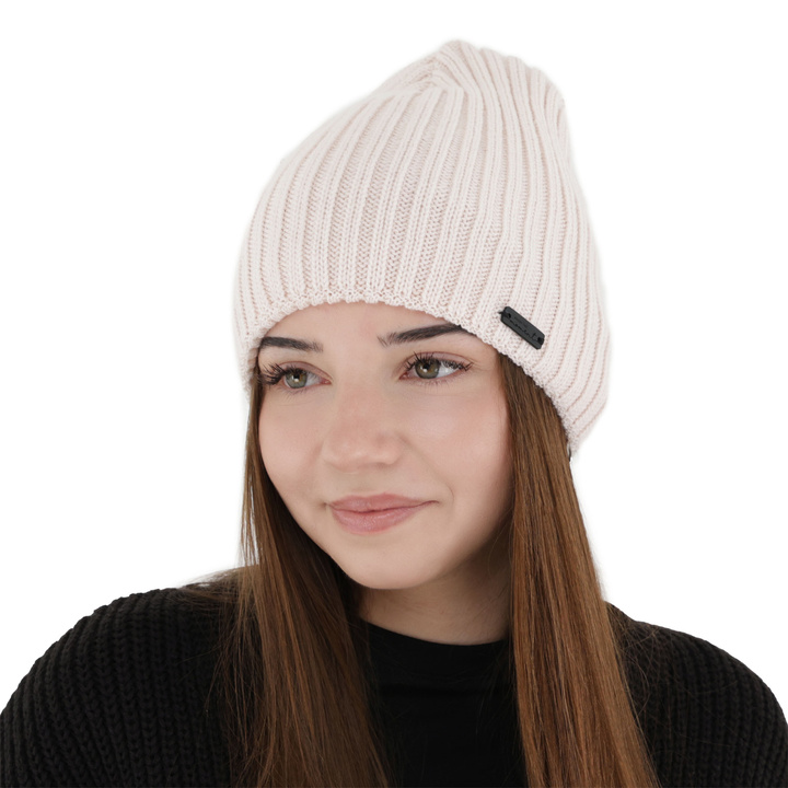 Dames wintermuts, lichtroze, met merinowol, Soletta