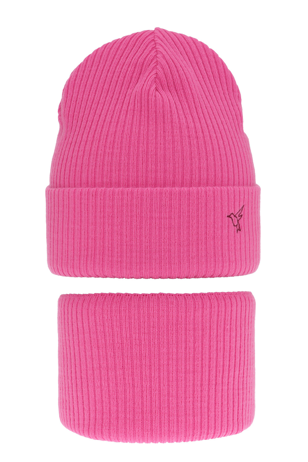 Ensemble d'hiver fille: bonnet et snood, rose, Rosetta