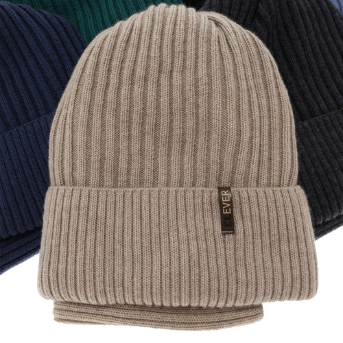 Ensemble d'hiver garçon: bonnet et snood, bleu marine, avec laine mérinos, Gizmo