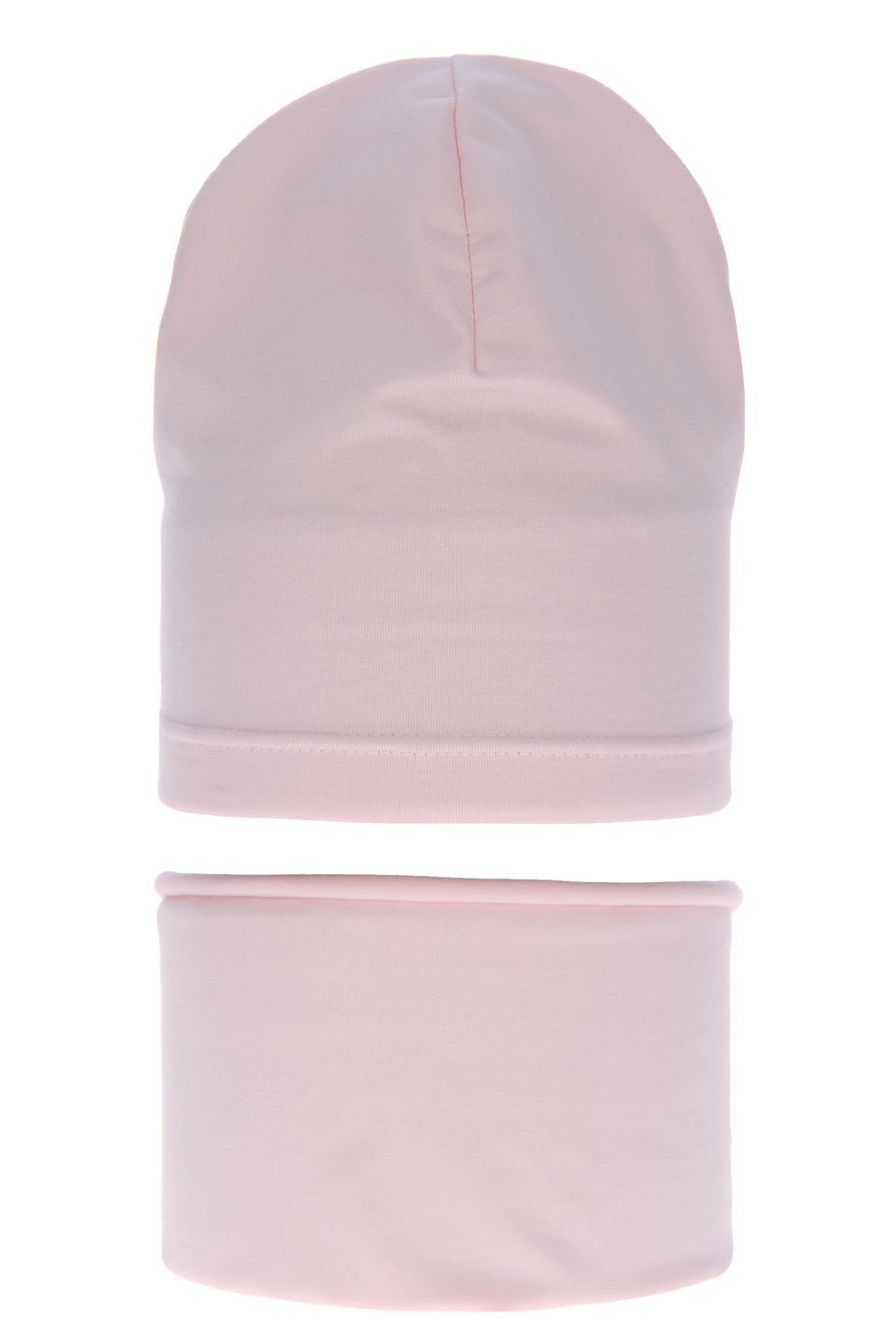 Meisjes herfst/lente set muts en buissjaal, roze, katoenen, Hazelka