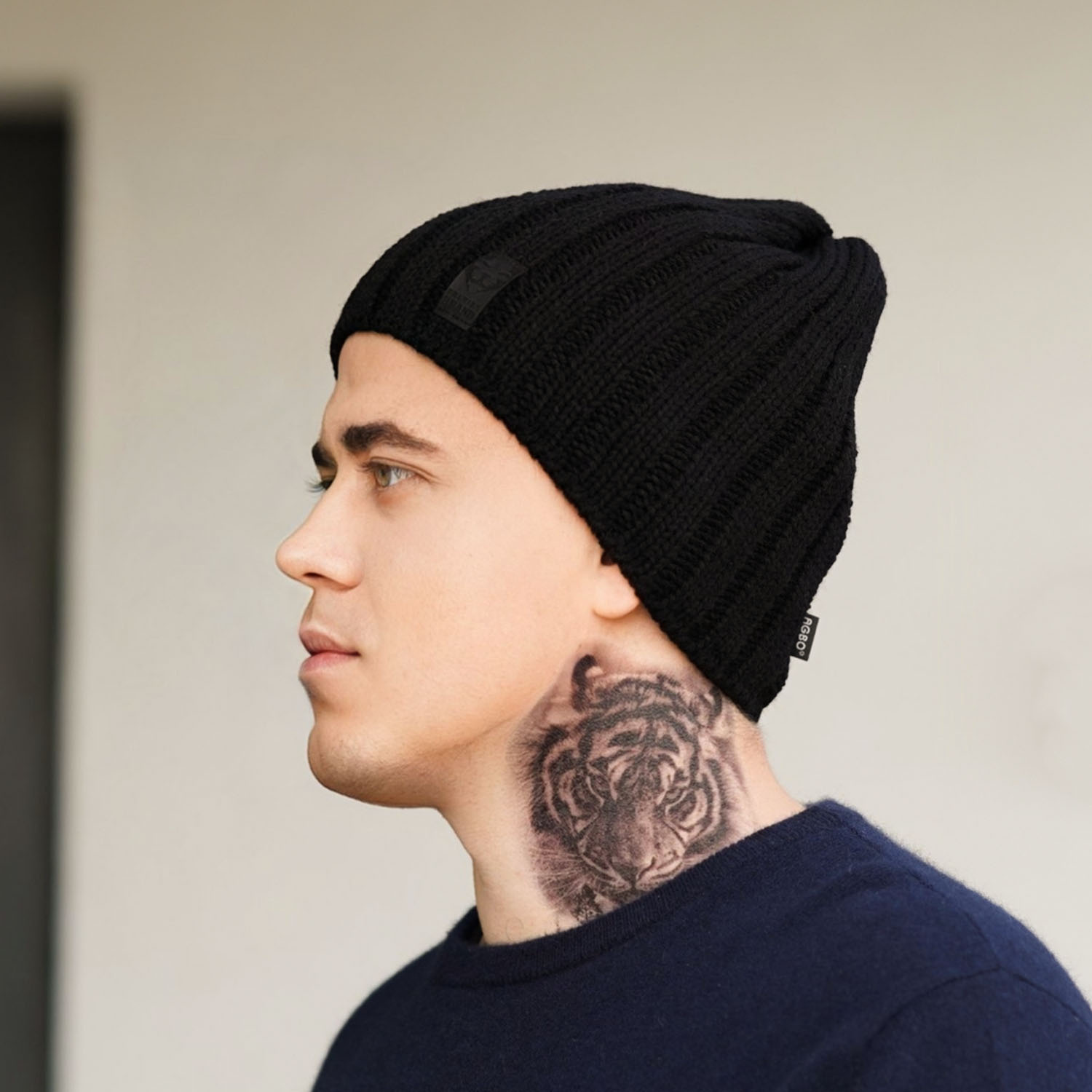 Heren wintermuts, zwart, Derek