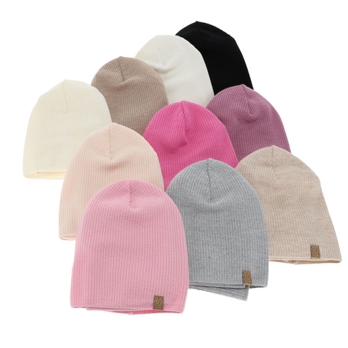 Ensemble automne/printemps fille: bonnet et snood, rose, avec laine mérinos, Ricona