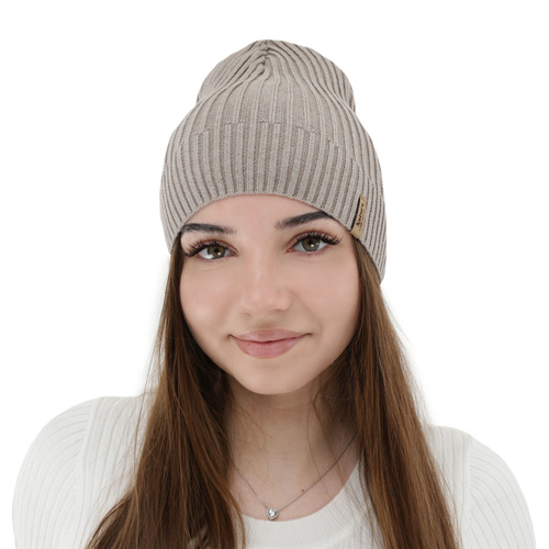 Dames lente en herfst muts, met katoen, beige, Mirona