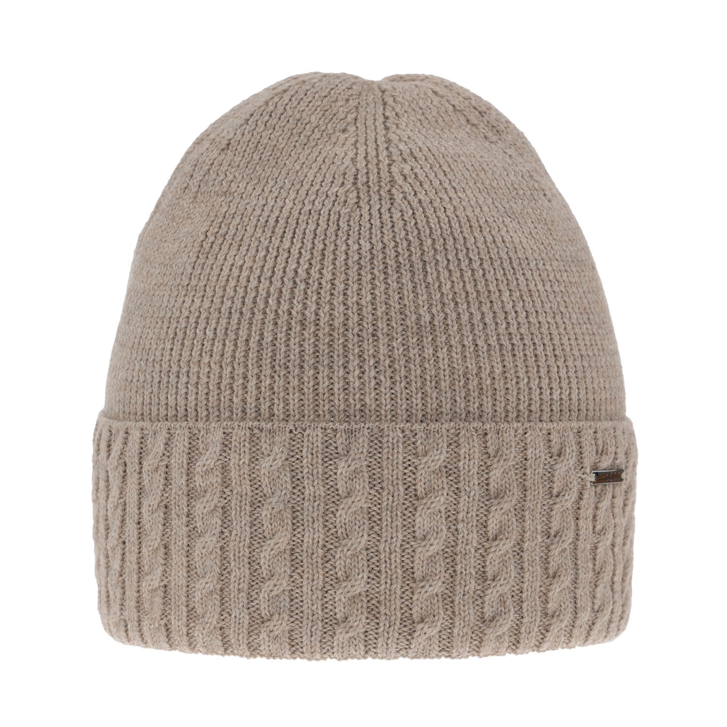 Bonnet d'hiver femme, beige, avec laine mérinos, Febe