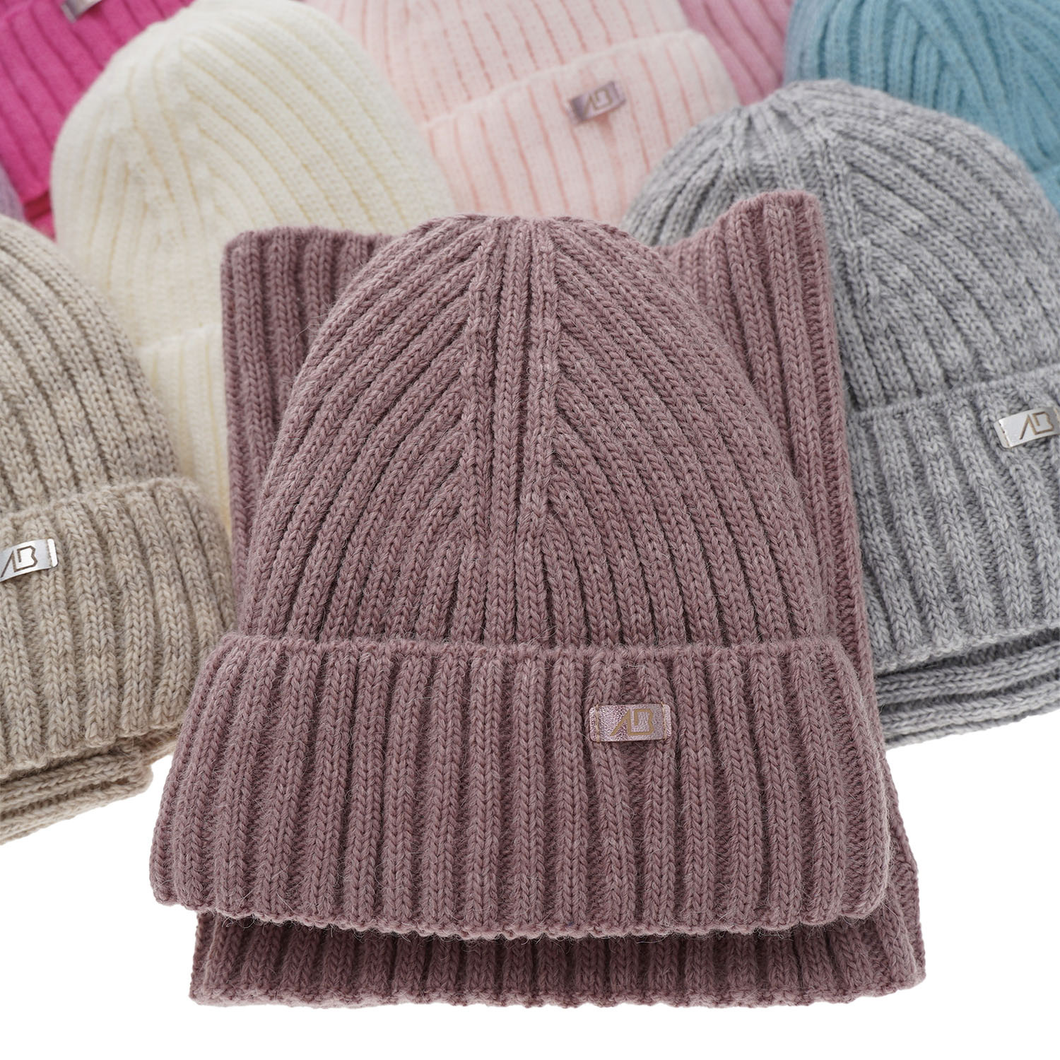 Meisjes winter set muts en sjaal, beige, Valentine