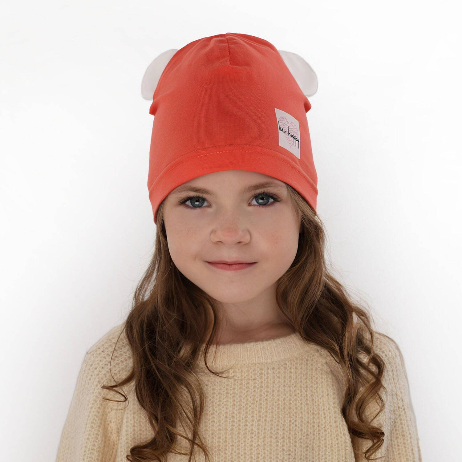 Bonnet automne/printemps fille, crème, coton, Joga