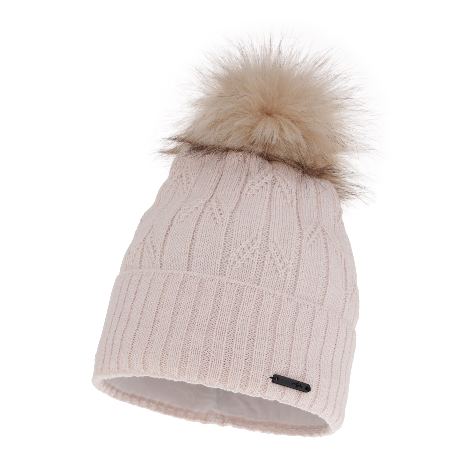 Bonnet d'hiver femme, crème, avec laine mérinos, Talaria