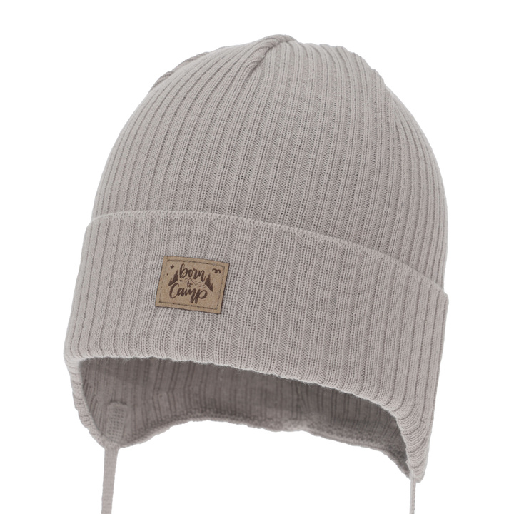 Jongens herfst/lente muts, beige, met bindkoorden, met katoen, Fenris