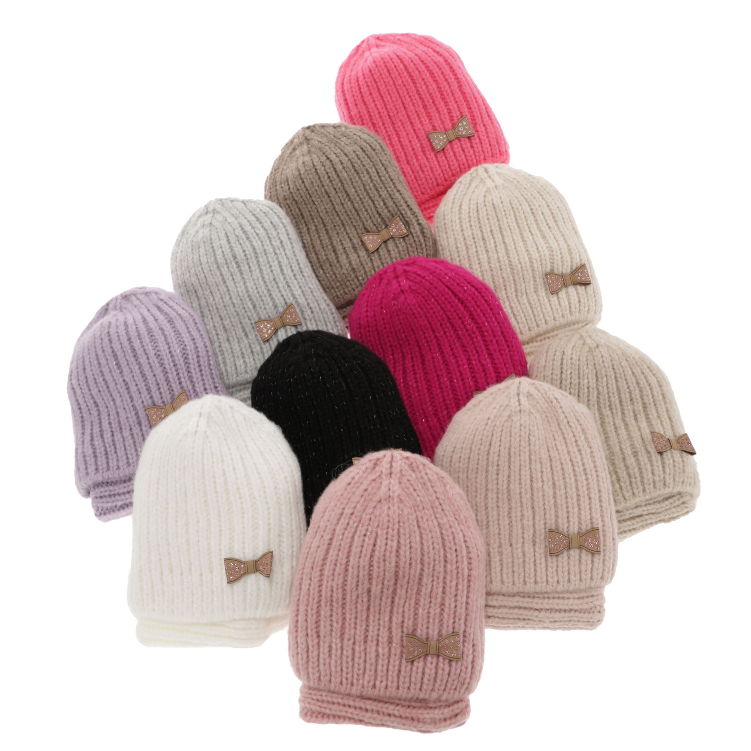 Ensemble d'hiver fille: bonnet et snood, beige clair, Ingrid