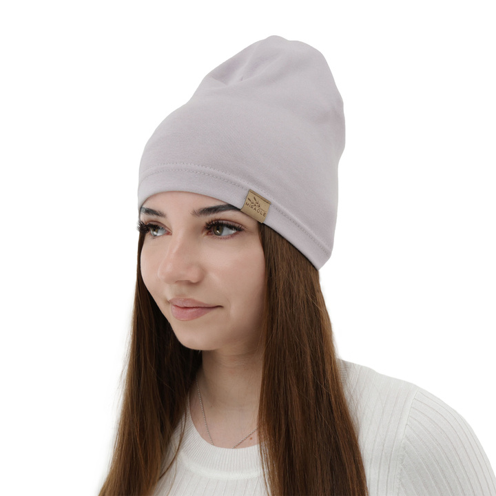 Bonnet automne/printemps femme, gris, en coton, Brema