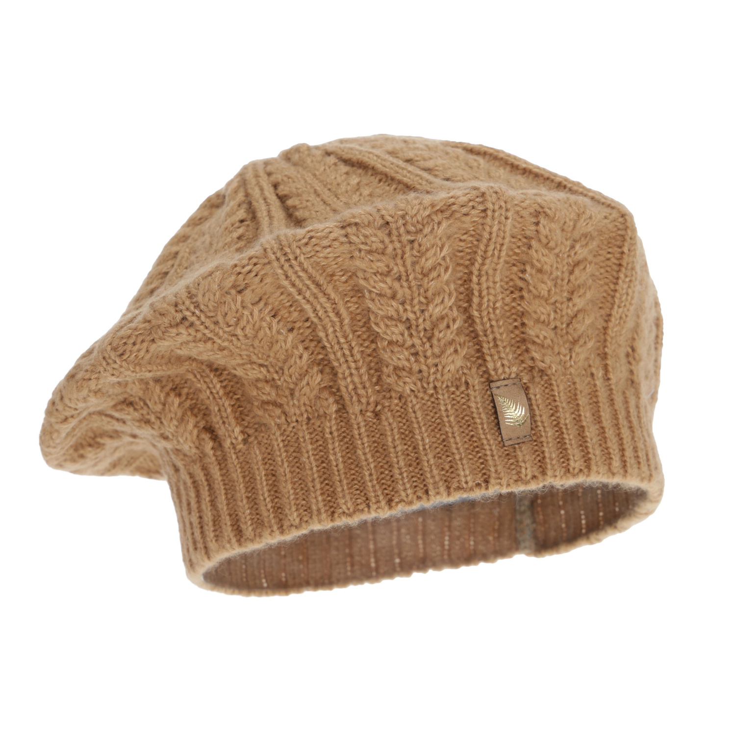 Dames winterberet, camel, met merinowol, Senja
