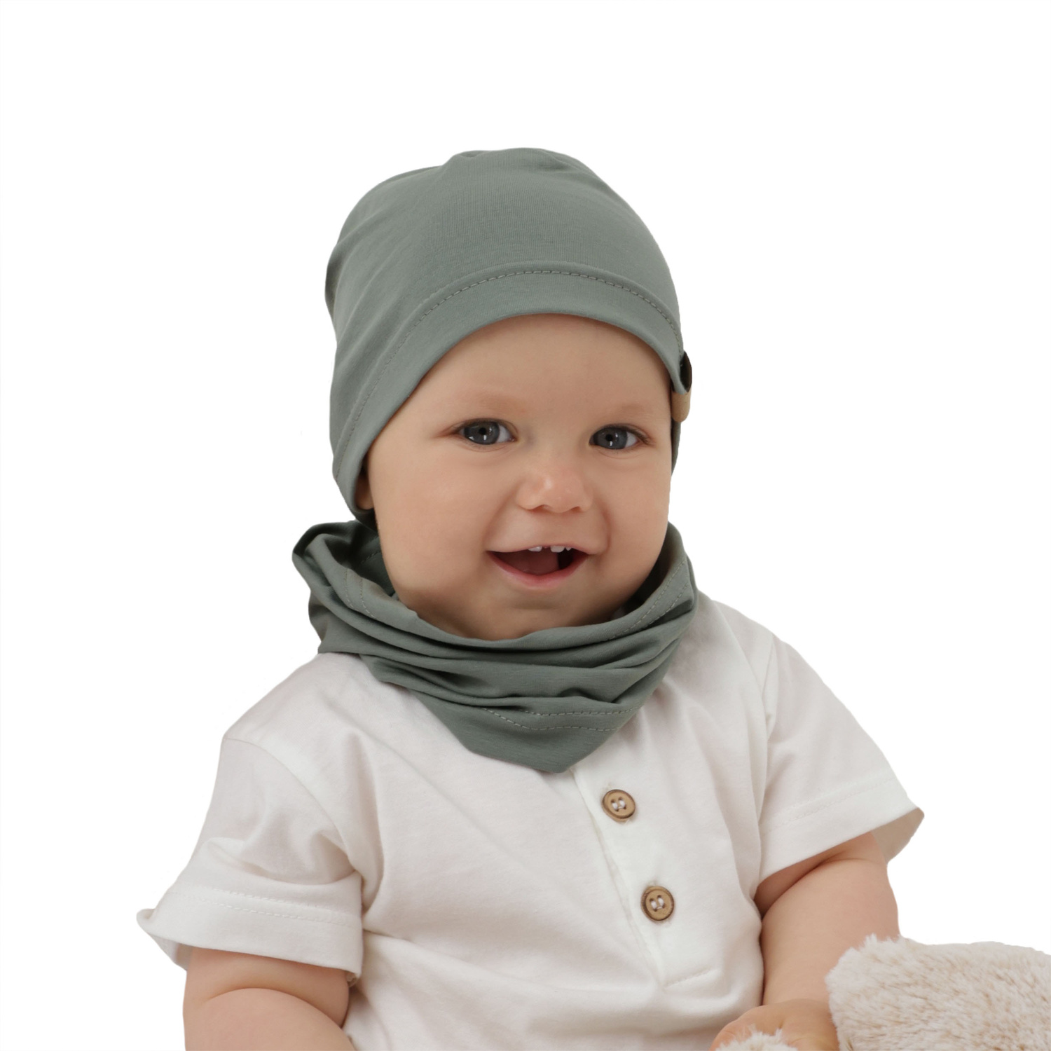 Ensemble automne/printemps garçon: bonnet et snood, gris, Griffin
