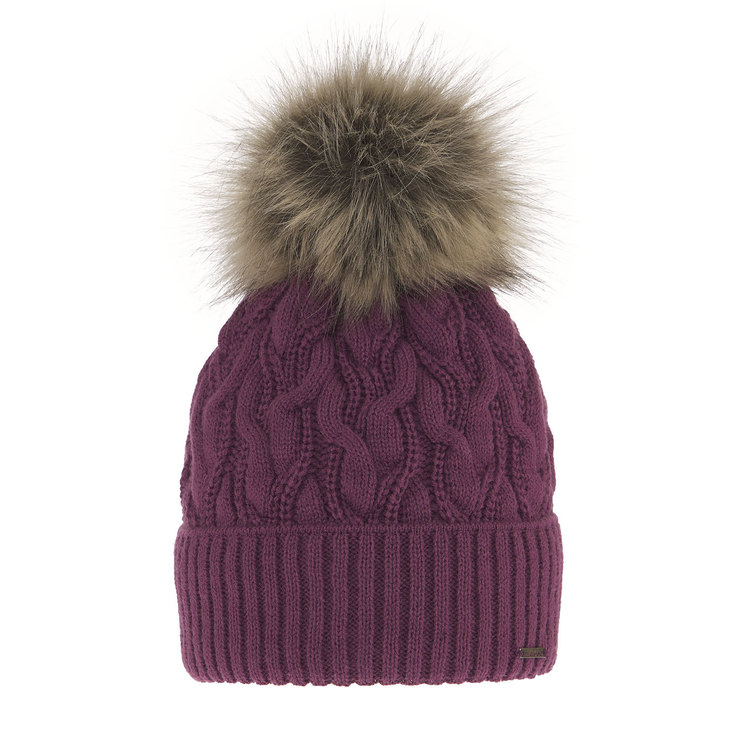 Bonnet d'hiver femme, violet, avec pompon, Deva