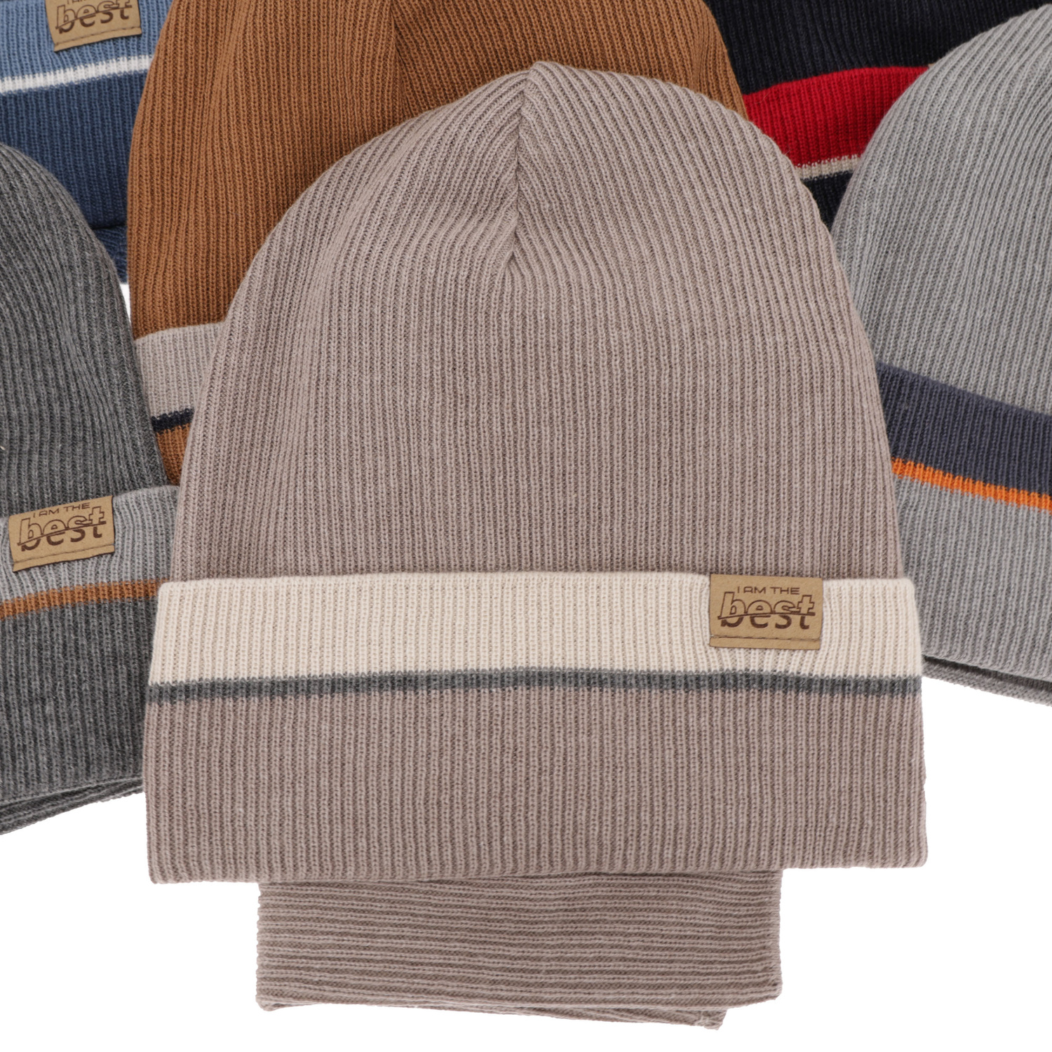 Ensemble automne/printemps garçon: bonnet et snood, met katoen, gris, Antonio