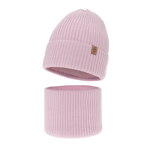 Ensemble d'hiver fille: bonnet et snood, lilas, Edera