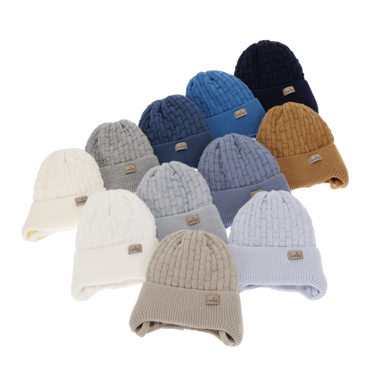 Bonnet automne/printemps garçon, crème, avec liens, Farad