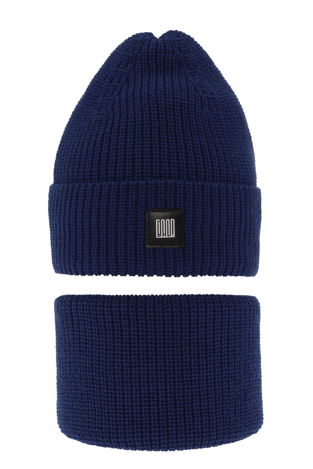 Ensemble d'hiver garçon: bonnet et snood, bleu foncé, Amadeo