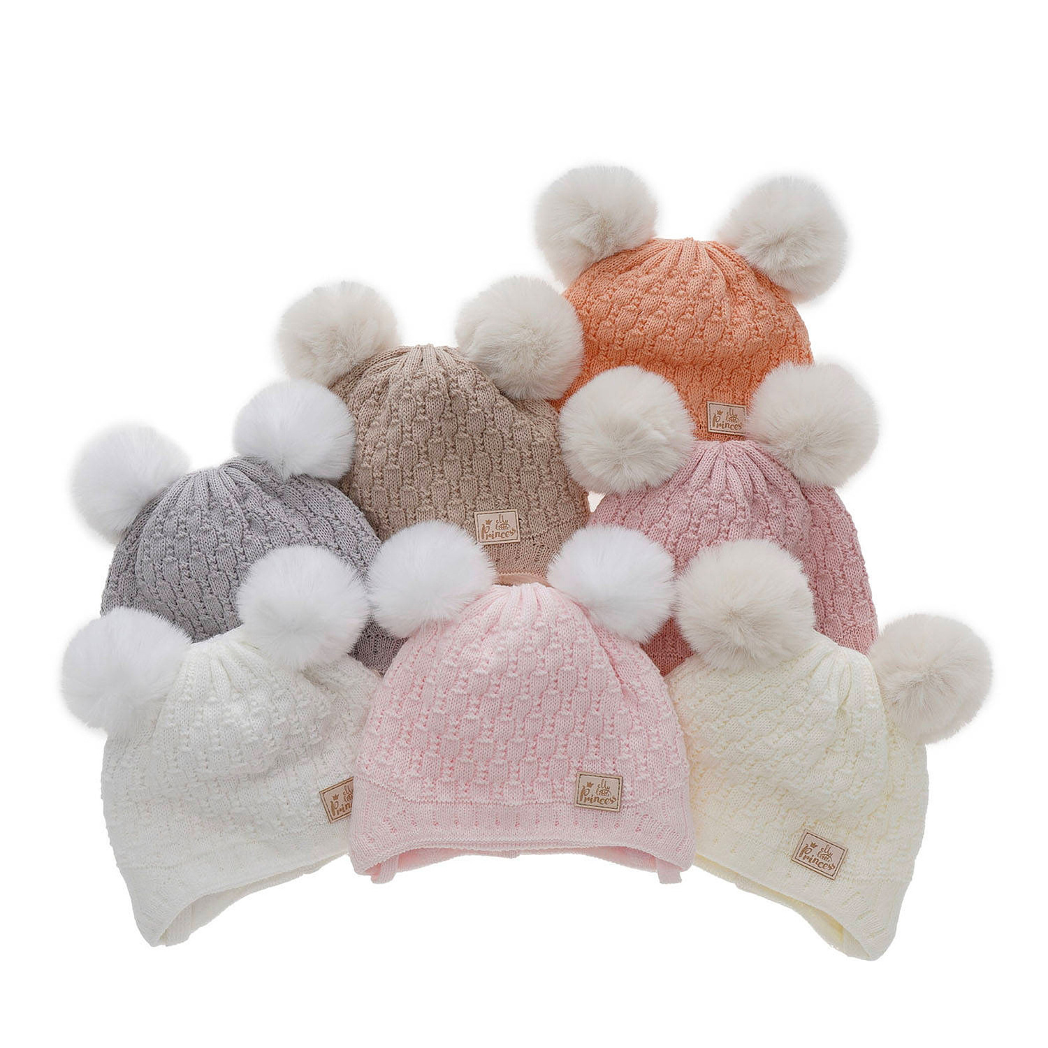 Meisjes wintermuts, roze, met garen pompon, Emila