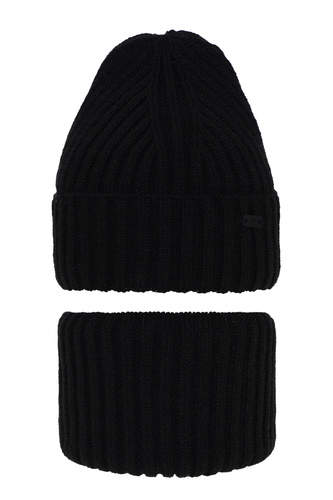 Jongens winter set muts en sjaal, zwart, Zeno