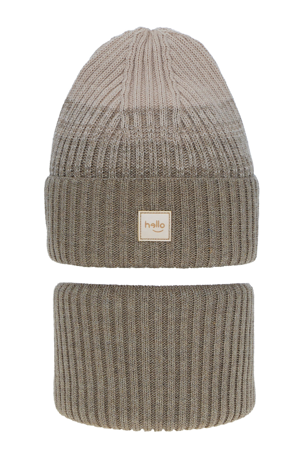 Meisjes winter set muts en buissjaal, beige, Tasha