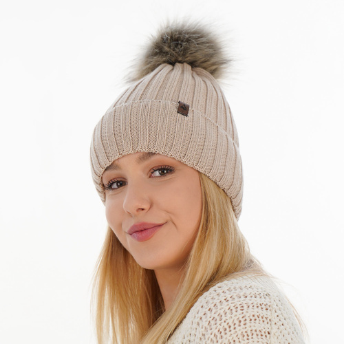 Dames wintermuts, grijs, met merinowol, Texa