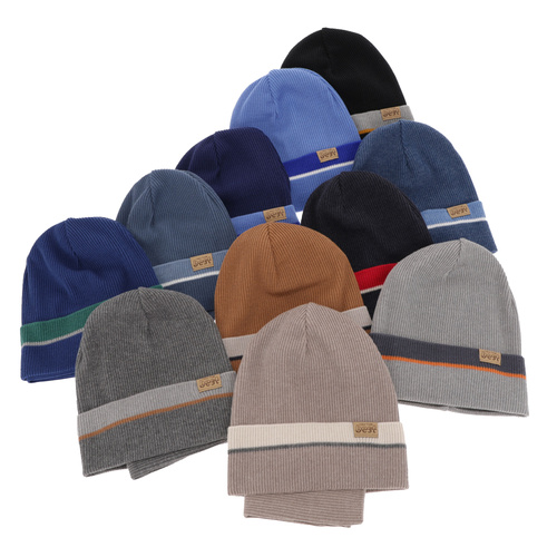 Ensemble automne/printemps garçon: bonnet et snood, met katoen, gris, Antonio