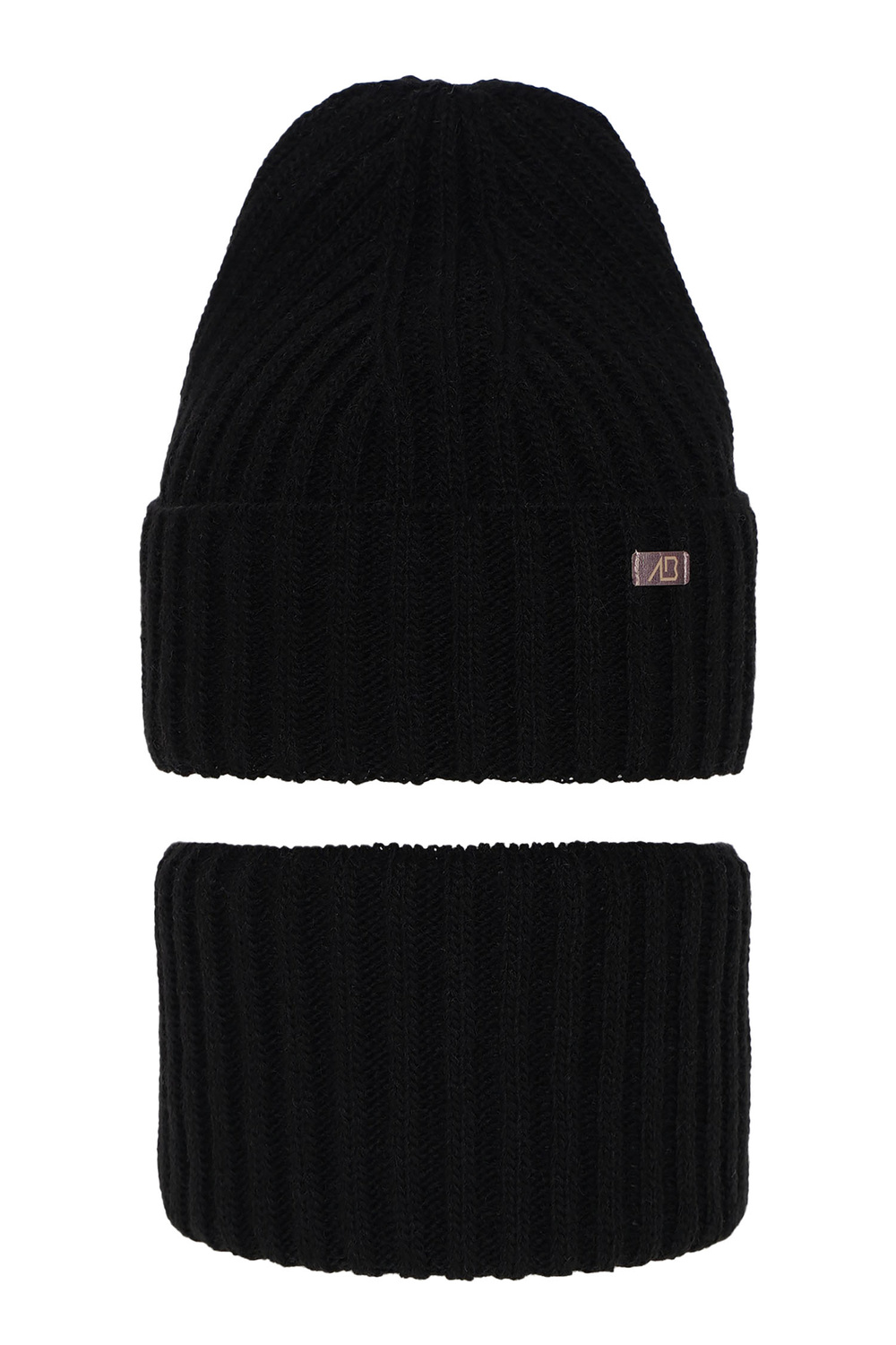 Meisjes winter set muts en buissjaal, zwart, Valentine