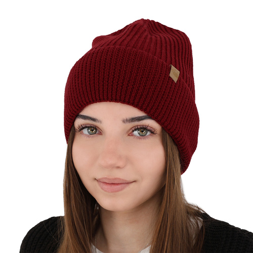 Bonnet d'hiver femme, rose, avec laine mérinos, Isla