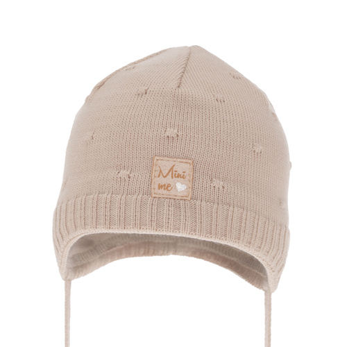Bonnet automne/printemps fille, beige, avec liens, Celine