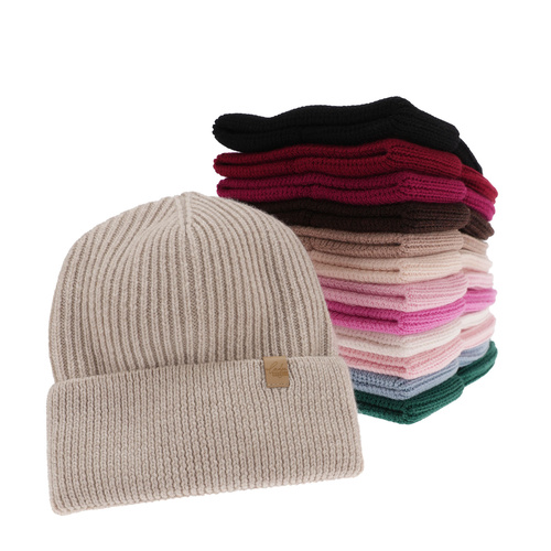 Dames wintermuts, camel, 100% Merino Wol, Isla