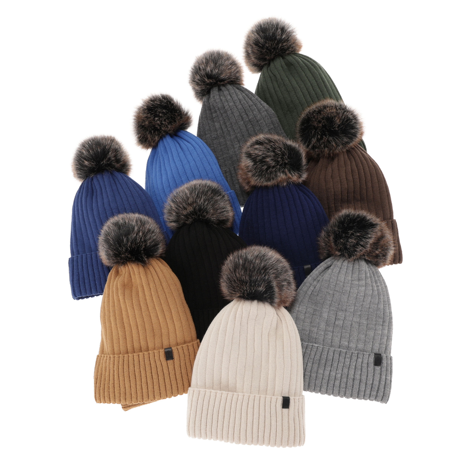 Ensemble d'hiver garçon: bonnet et snood, camel, avec pompon, Relax