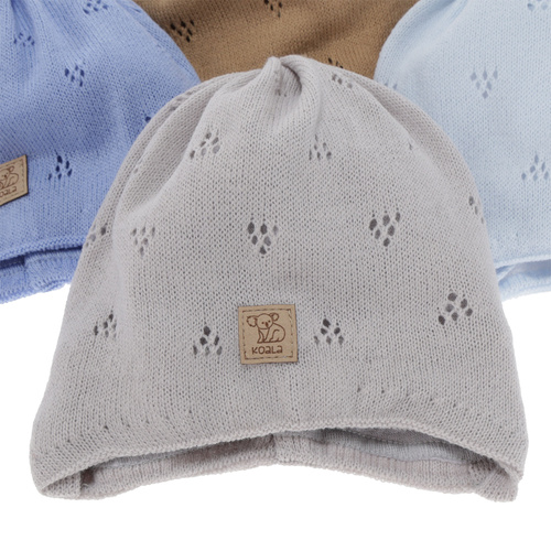 Jongens herfst/lente muts, bruin, met bindkoorden, Slate