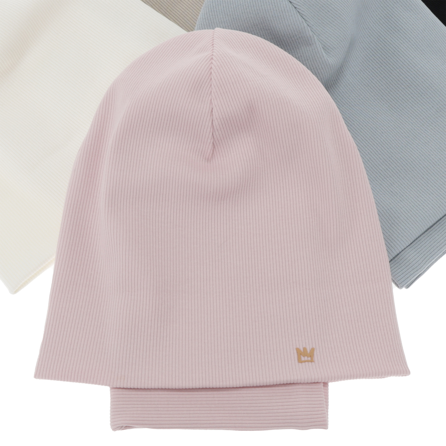 Meisjes herfst/lente set (muts en buissjaal), katoenen, roze, Carina