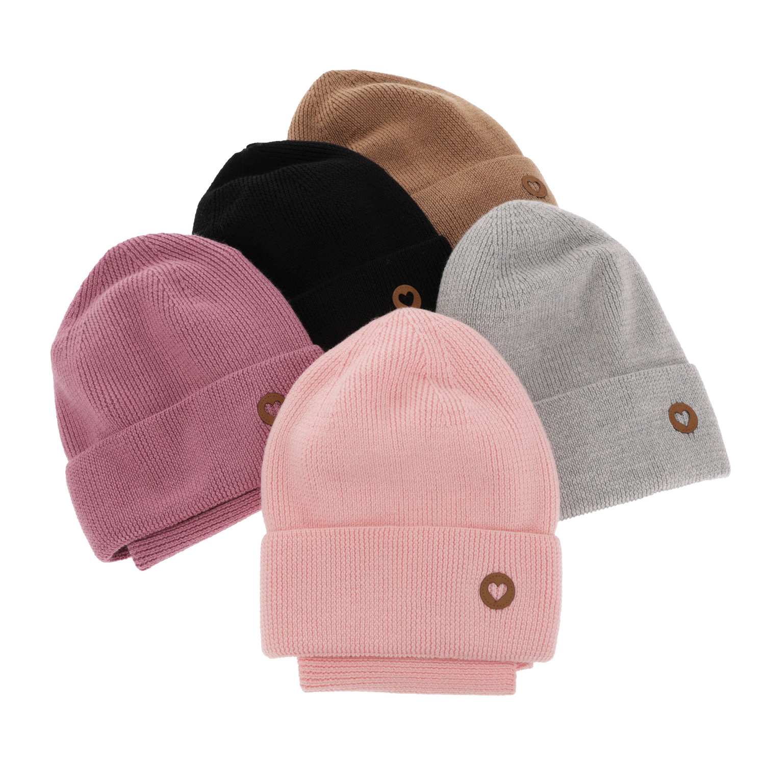 Ensemble automne/printemps fille: bonnet et snood, rose, avec laine mérinos, Brook