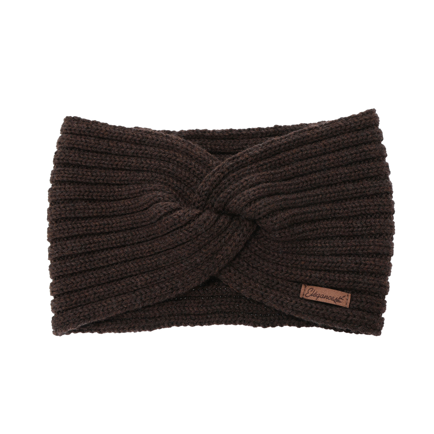Dames winter hoofdband, bruin, 100% Merino Wol, Veka