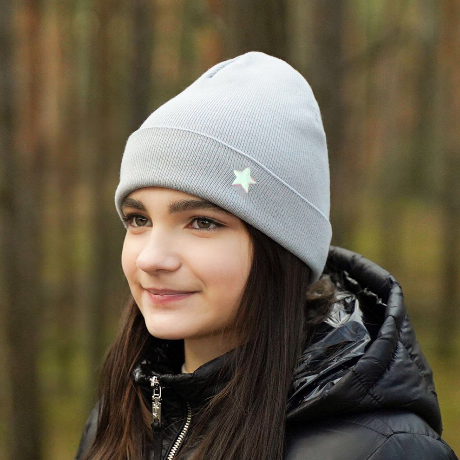 Meisjes wintermuts, paars, dubbelzijdig, Estrela