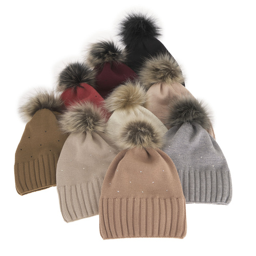 Bonnet d'hiver femme, rose, avec laine mérinos, Malga