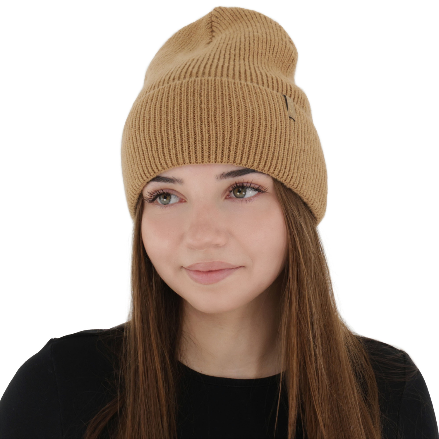 Dames wintermuts, camel, met merinowol, Tahoe