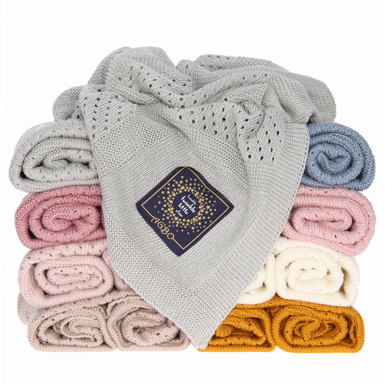 Bamboe katoenen deken voor baby, herfst/lente, grijs, delicaat, Domino