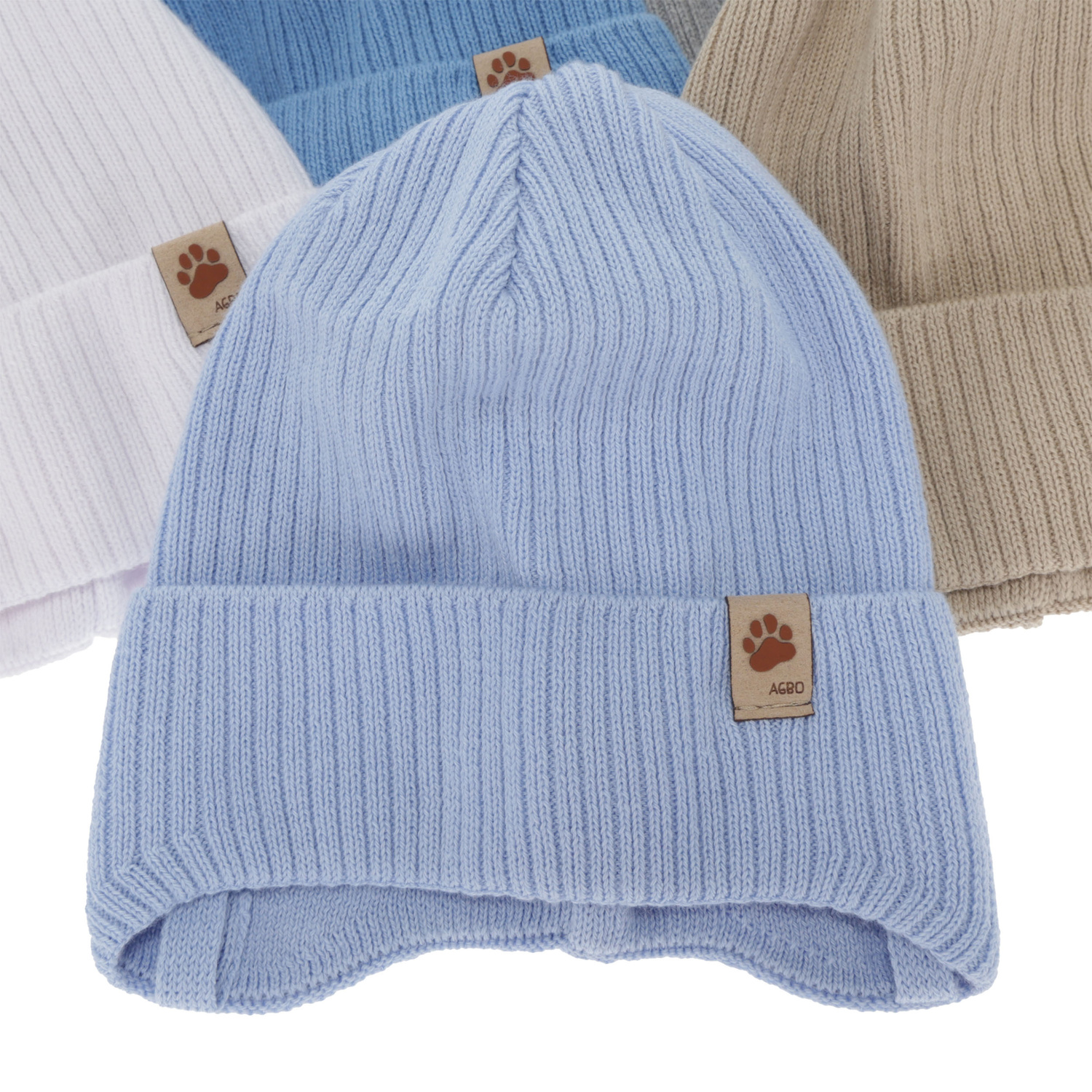 Jongens herfst/lente muts, blauw, met bindkoorden, 100% katoen, Elmar