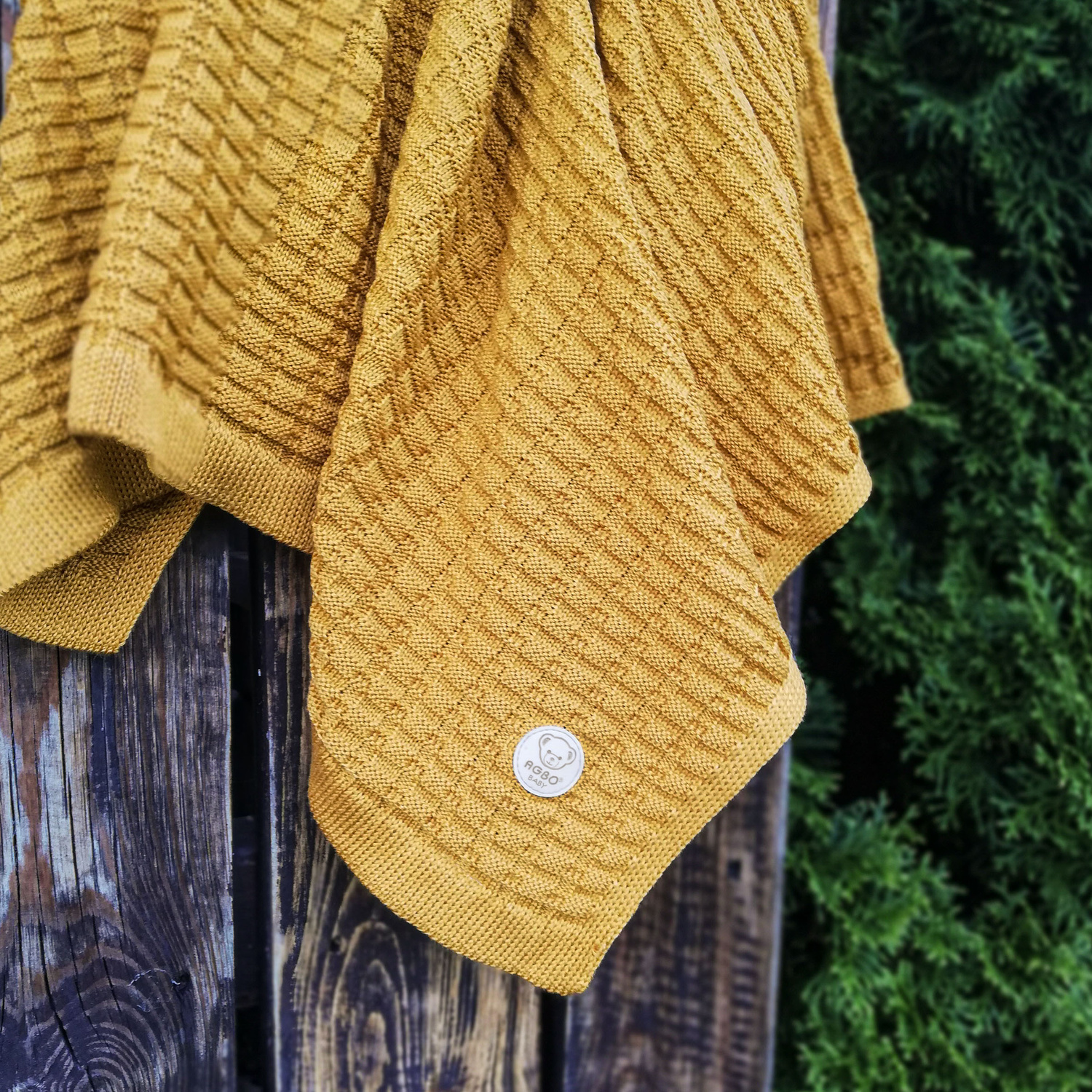 Bamboe deken voor baby, musztardowy, delikatny, Misio