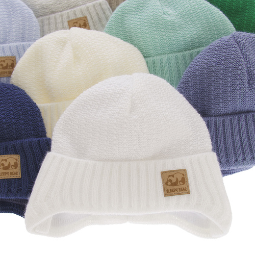 Bonnet automne/printemps garçon, crème, avec liens, Todi