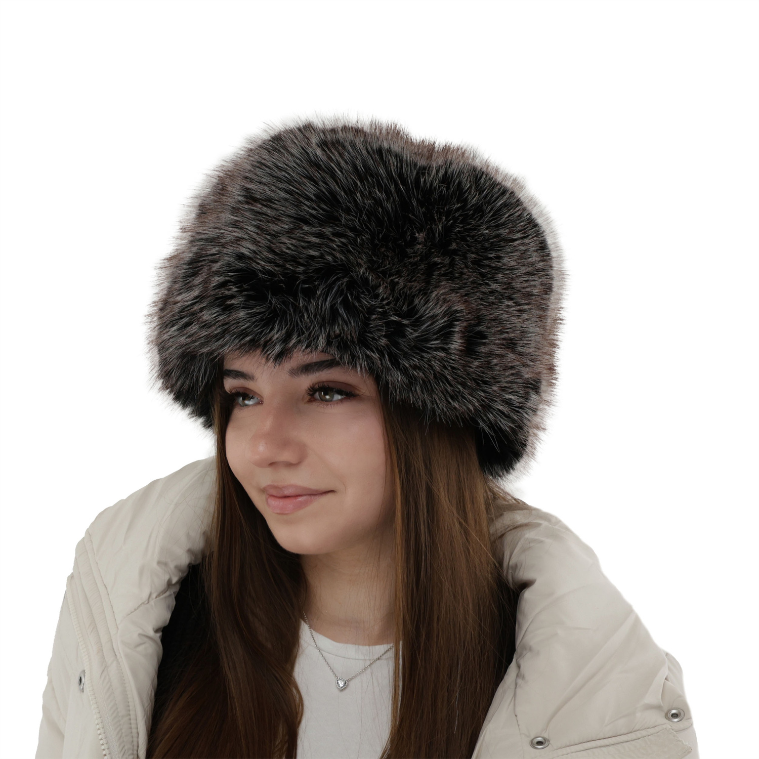 Bonnet d'hiver femme, crème, doublé de laine polaire, Holly