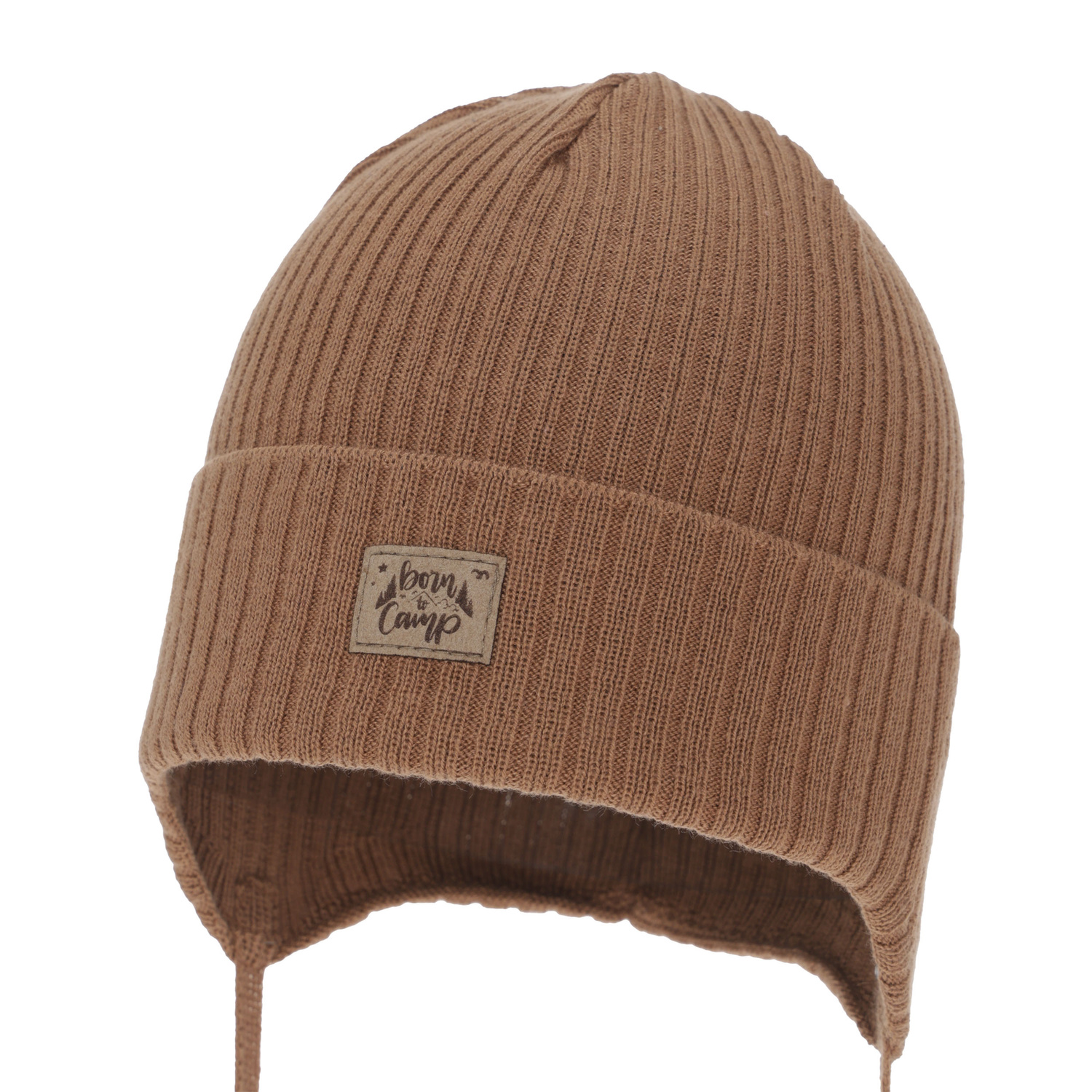 Jongens herfst/lente muts, camel, met bindkoorden, met katoen, Fenris