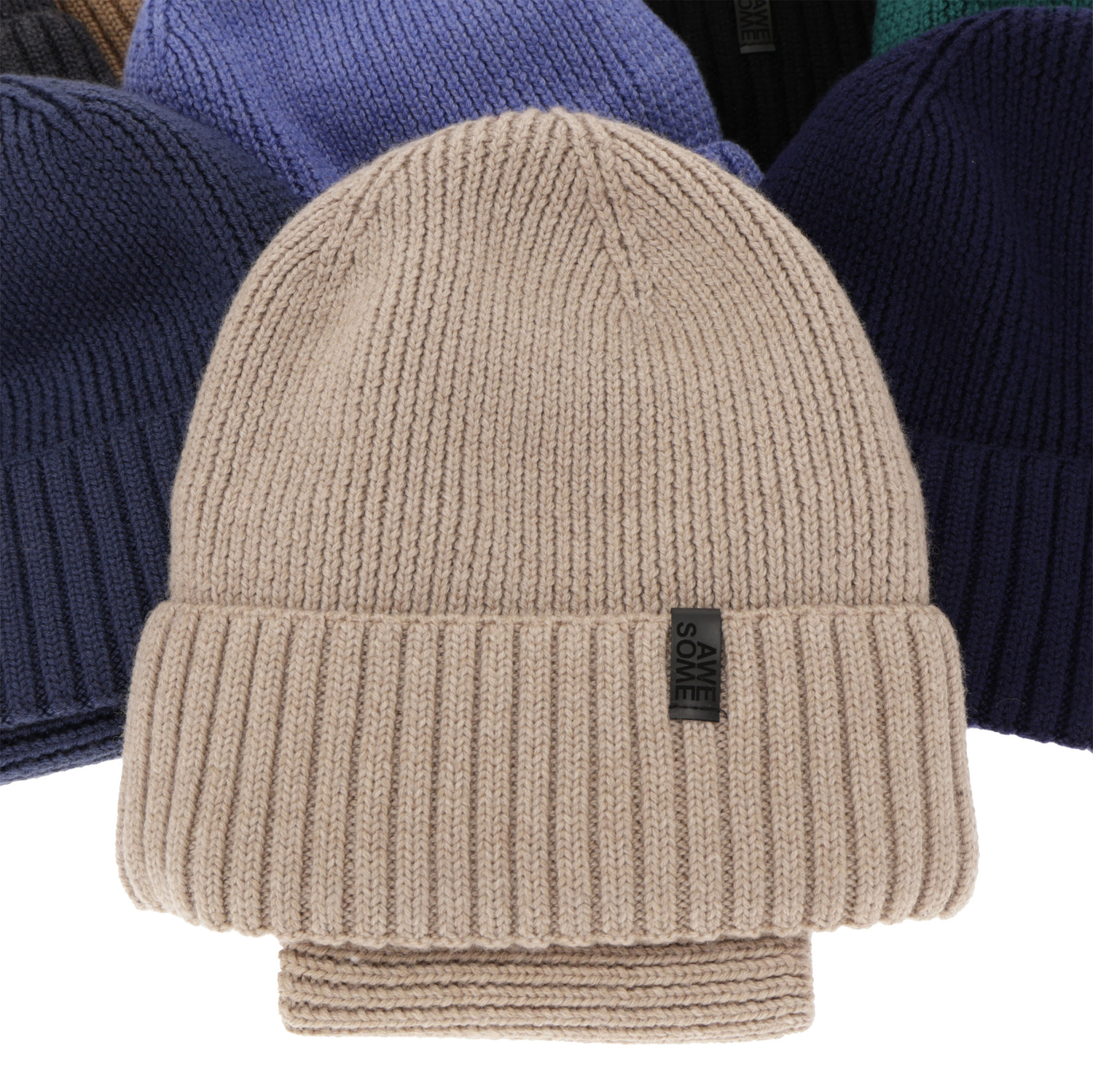 Jongens winter set: muts en buissjaal, 100% Merino Wol, gevoerd met merinowol, camel Harbin