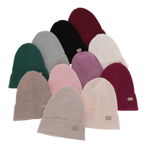 Bonnet d'hiver femme, blanche, avec laine mérinos, Sophie