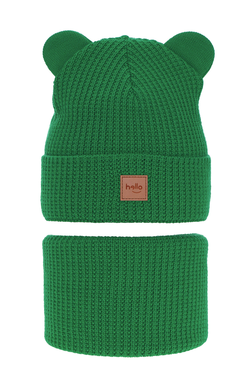 Ensemble d'hiver garçon: bonnet et snood, vert, Michael