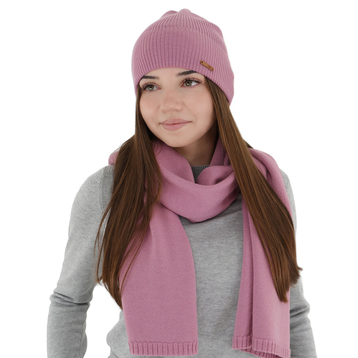 Dames wintersjaal, paars, 100% Merino Wol, Elonia