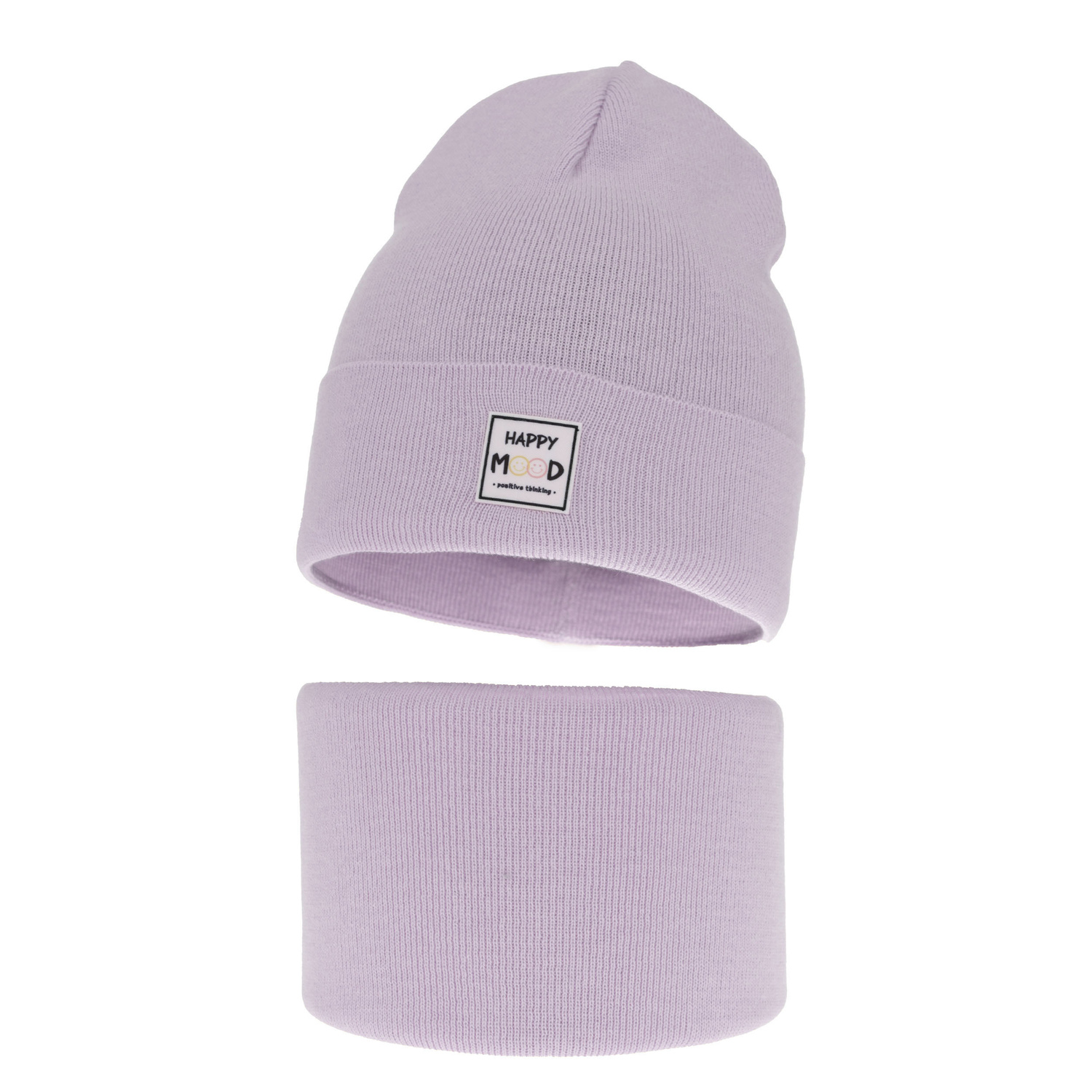 Ensemble automne/printemps fille: bonnet et snood, met katoen, violet, Mersila