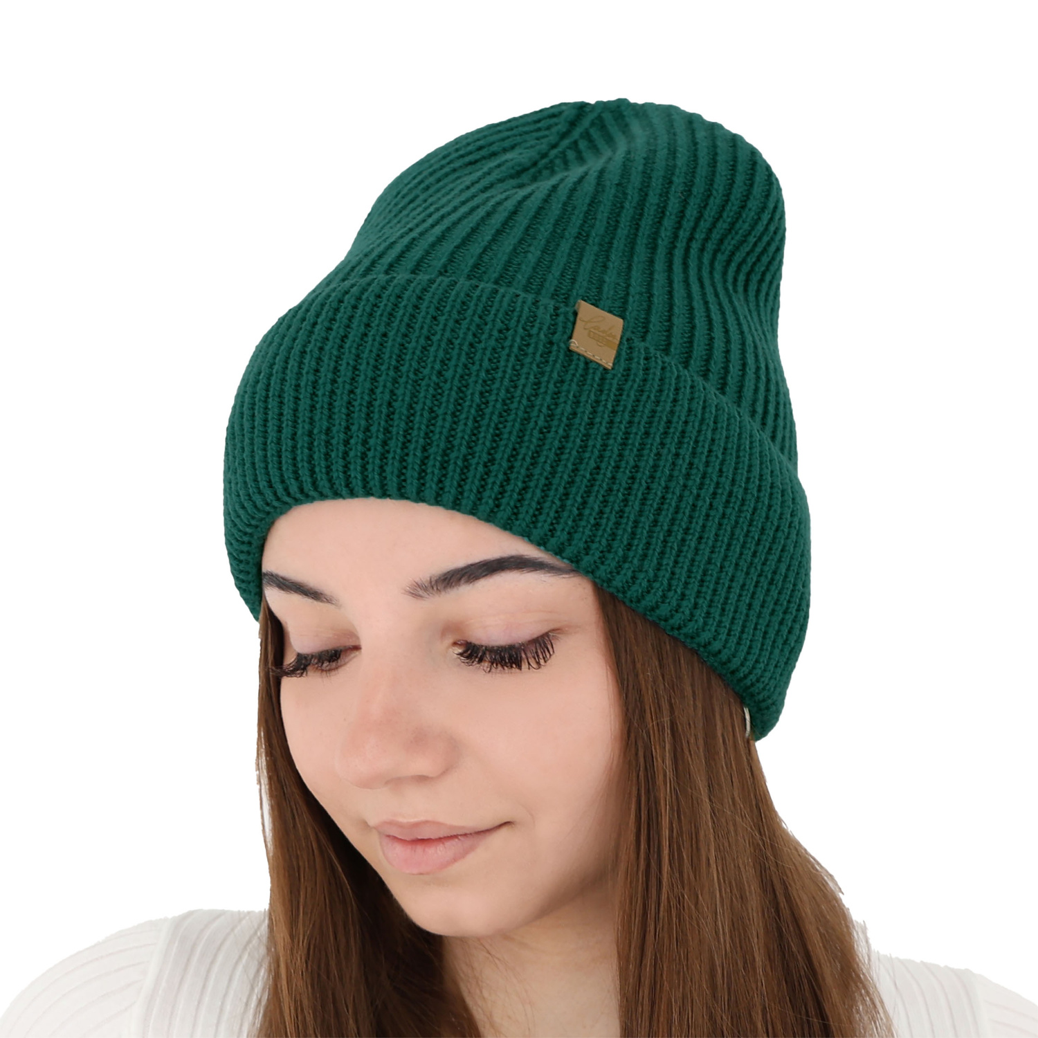 Bonnet d'hiver femme, beige, avec laine mérinos, Isla